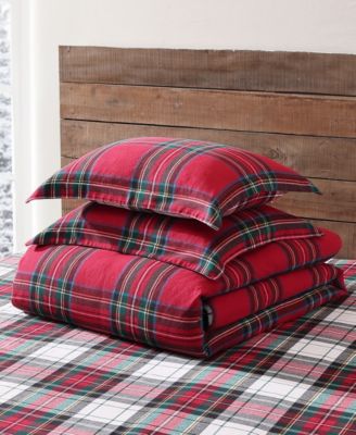 Spencer Plaid Flannel 3-Pc. Duvet Cover Set, King