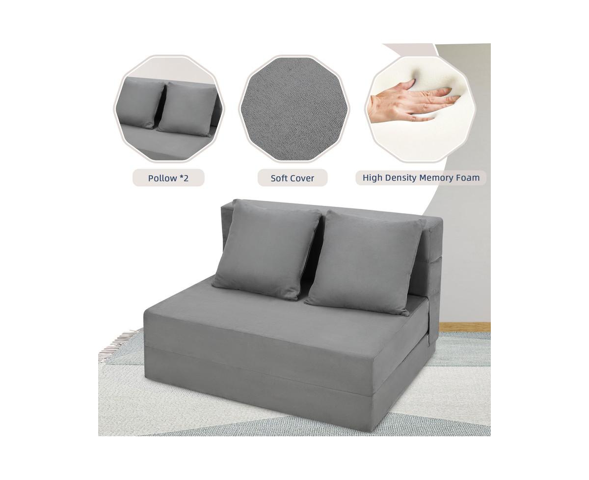 gaomon Folding Sofa Bed, Foldable Couch Bed with Pillow, Convertible Sleeper Chair Folding Sofa Mattress, Futon Floor Couch with Memory Foam Washable