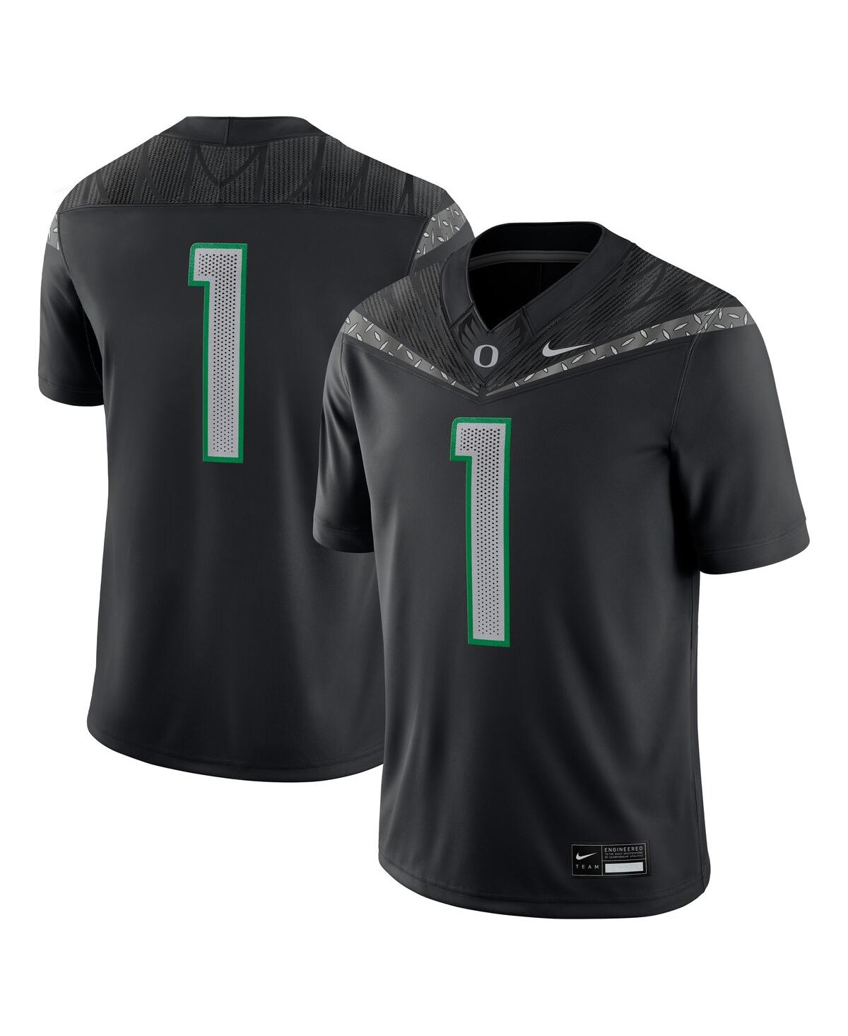 Men's 1 Black Oregon Ducks Game Jersey - Black