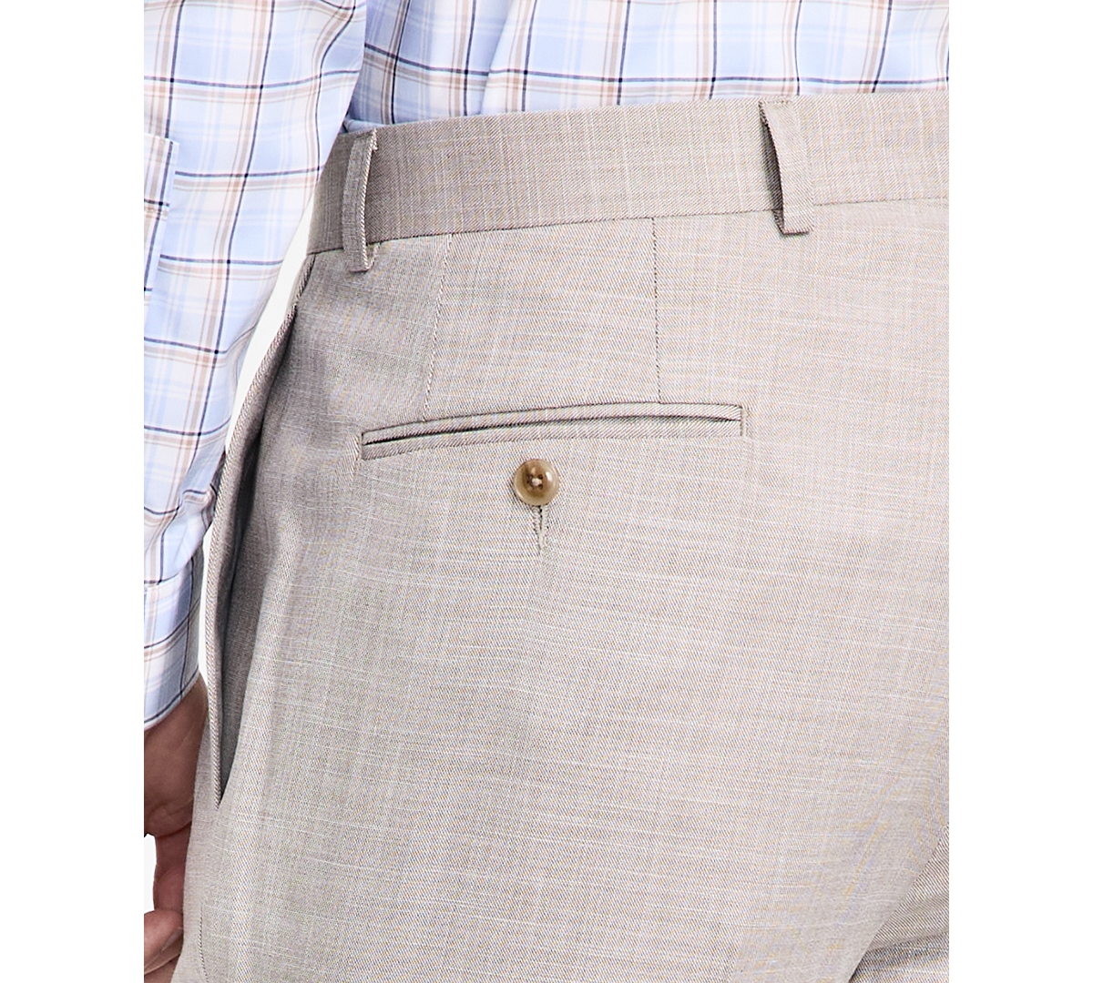 Michael Kors Men's Classic Fit Wool Blend Suit Pant In White