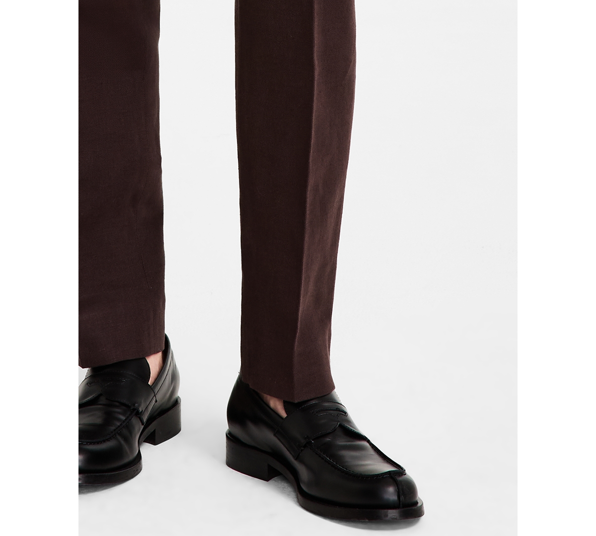 Shop Calvin Klein Men's Slim-fit Linen-blend Dress Pants In Brown