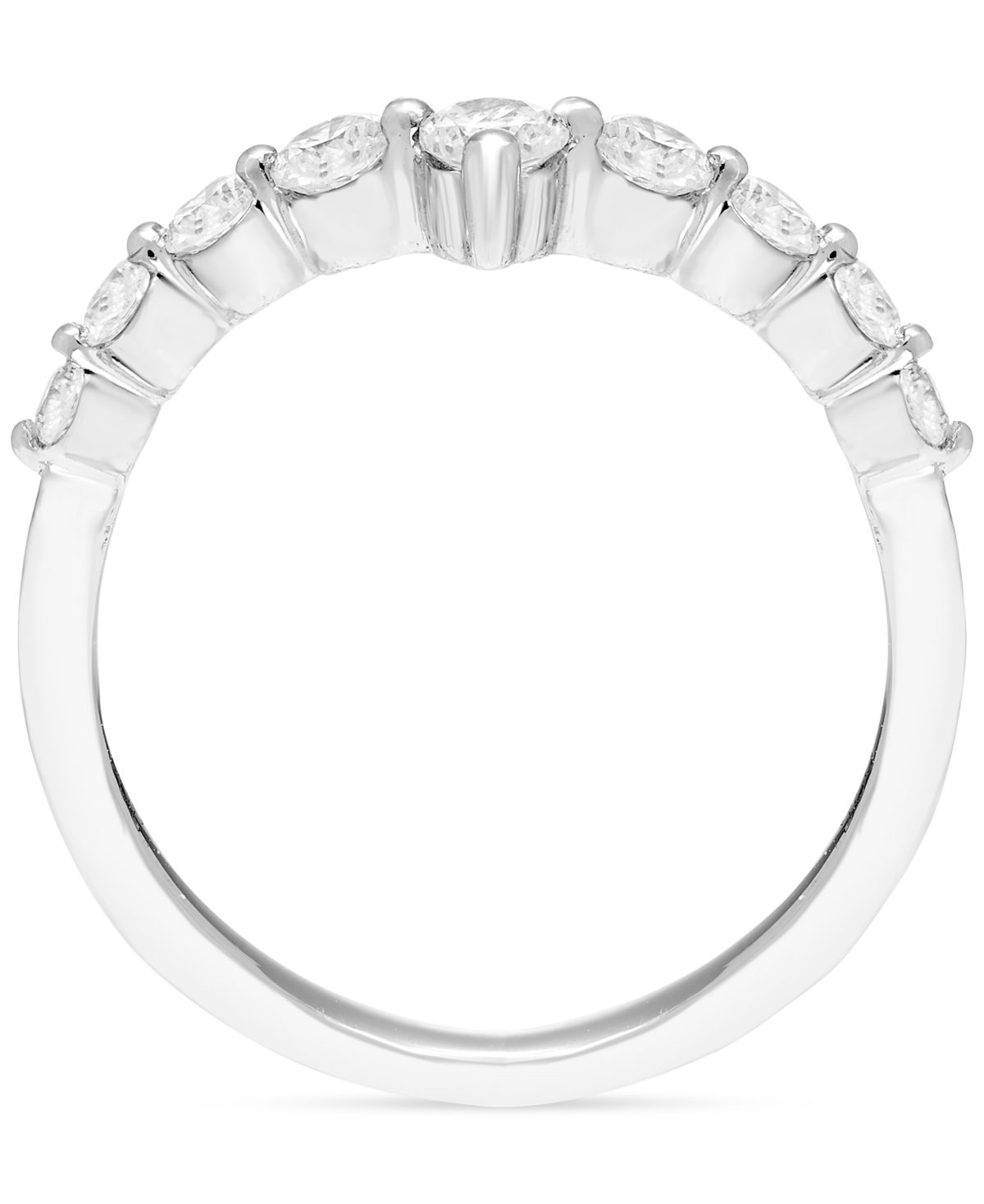 Macy's Diamond V-shape Contour Ring (1/2 Ct. T.w.) In 14k White Gold In White Gold