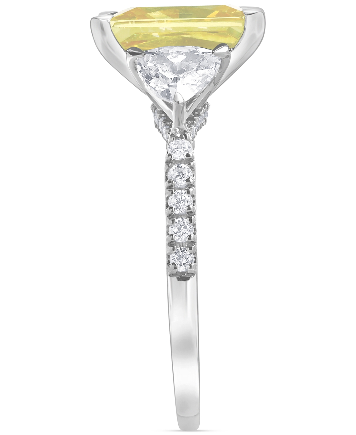 Badgley Mischka Igi Certified Lab Grown Yellow Diamond Radiant-cut Bridal Set (3-3/4 Ct. T.w.) In 14k White, Yellow In White Gold