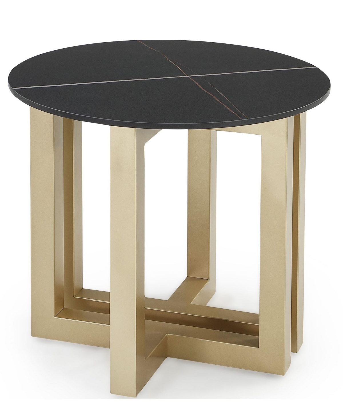 MACY'S EMILA 24" ROUND SINTERED STONE MIX AND MATCH END TABLE 