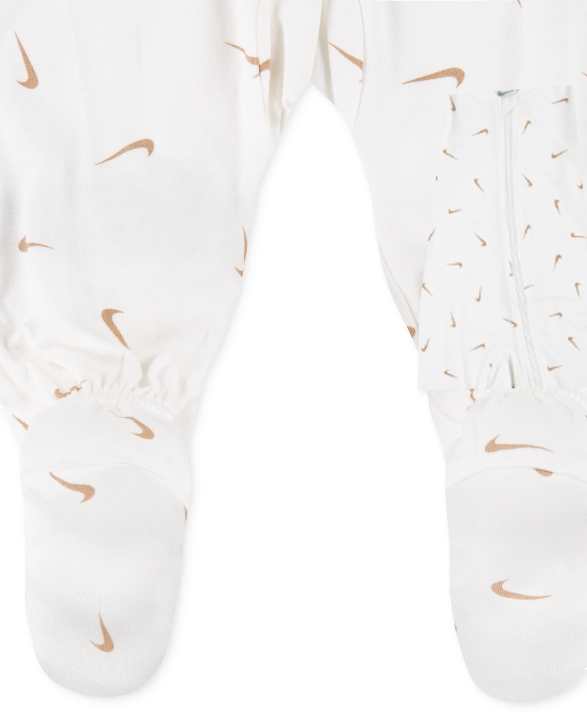 Nike Baby Essentials Viscose Long-sleeve Footed Coveralls, 2 Pack In Hemp
