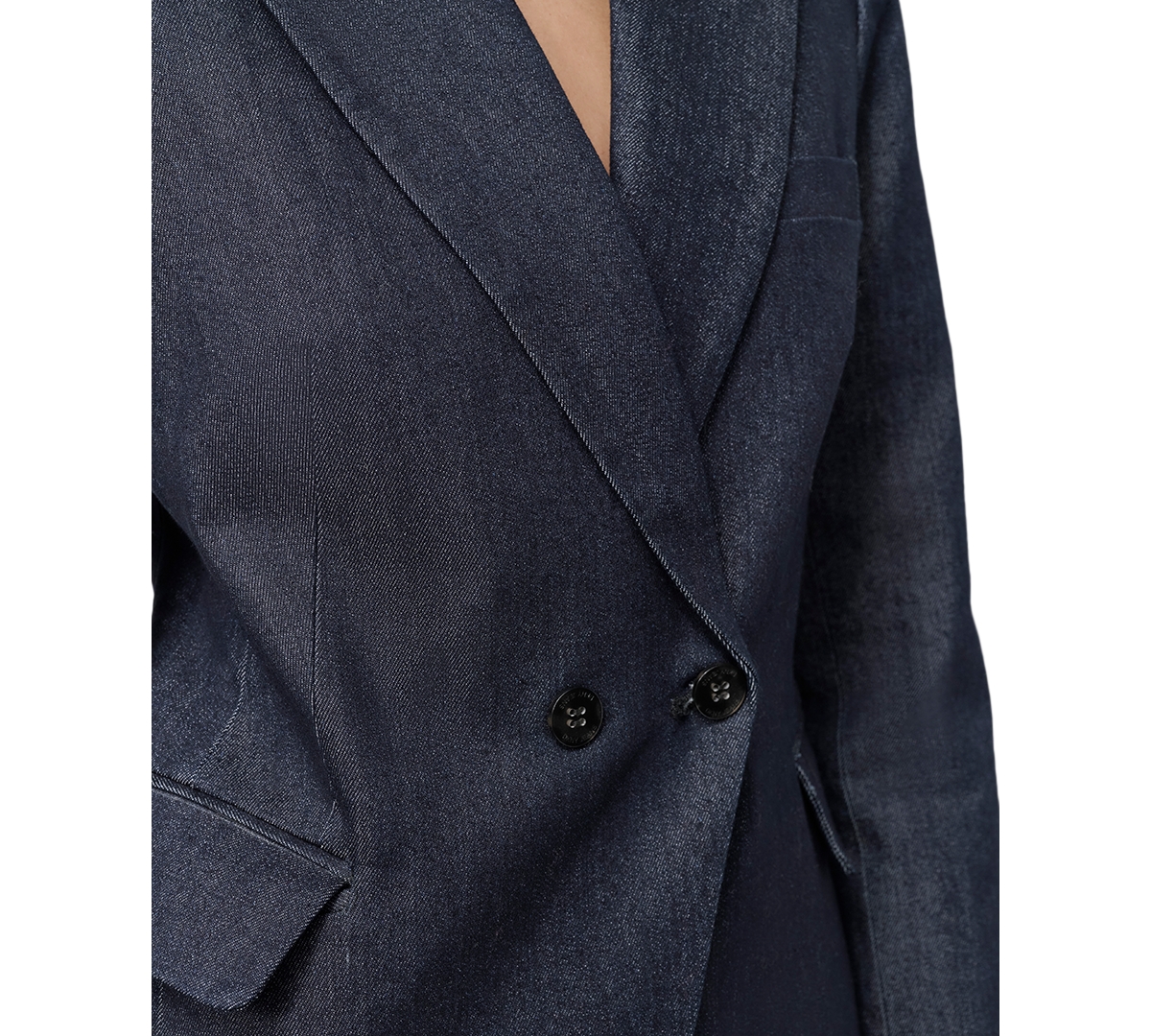 DKNY JEANS WOMEN'S DOUBLE-BREASTED DENIM BLAZER 