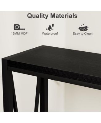 Console Table, 2-Tier Entryway Table with Storage, Narrow Sofa Table with V Design, 43" Industrial Console Table