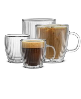 JoyJolt Fluted Savor Double Wall Espresso Coffee Glasses, Set of 4 - Macy's