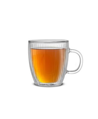 Fluted Savor Double Wall Coffee Glasses, Set of 4