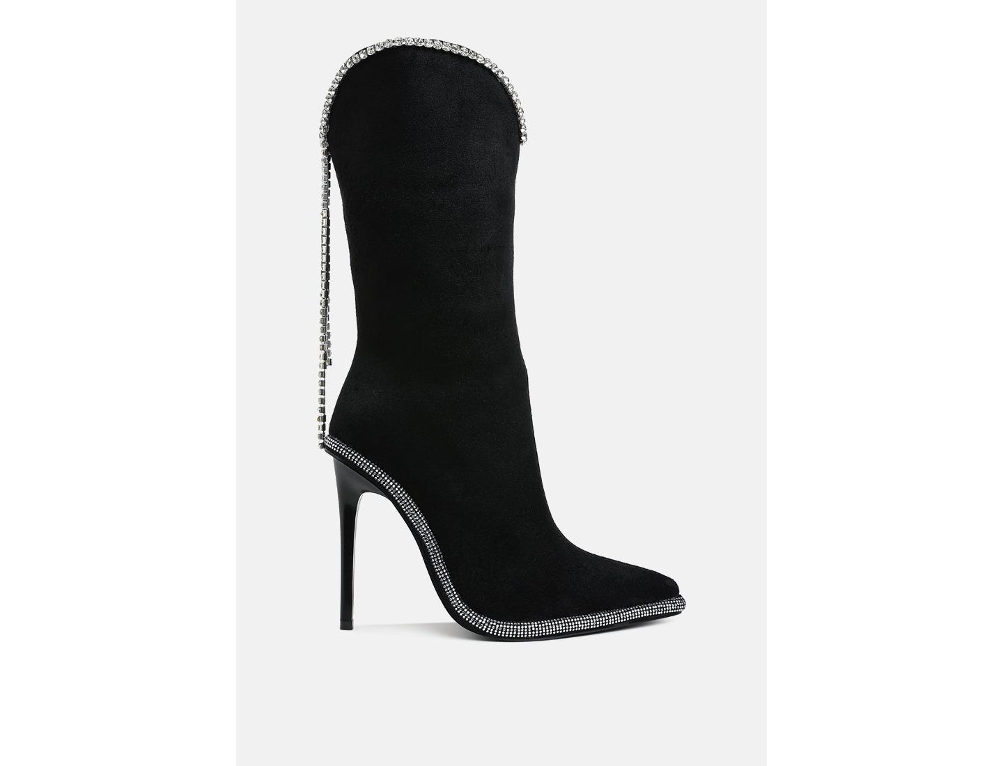 Женские ботинки London Rag Ashipa Diamante Chain Detail Calf, цвет: Чёрный — фото 2