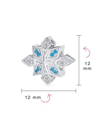Ice Snowflake Christmas Charm Bead with Crystals for Bracelet