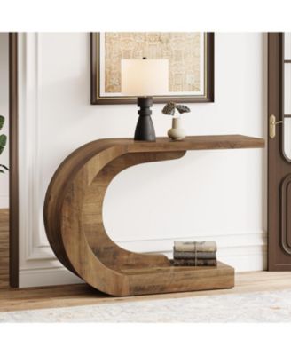   43.3"   Engineered Wood   C-Shaped, Mid-Century Modern, Compact, Heavy-Duty   Console Table