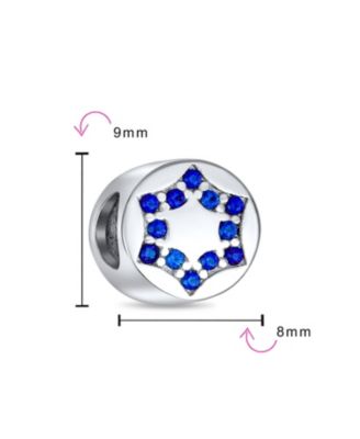 Hanukkah Blue CZ Star of David Charm Bead Bracelets