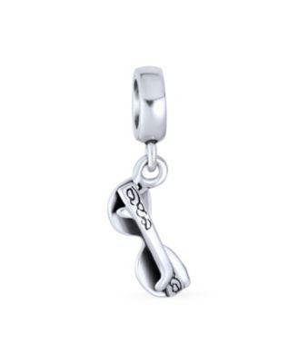 Black Movie Star Sunglasses Glass Charm Bead Bracelets