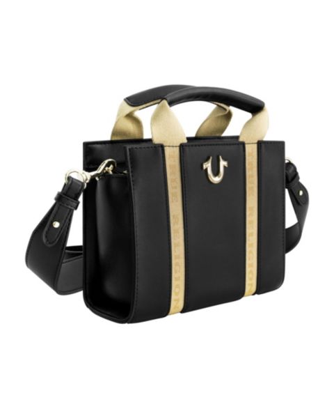 Женская сумка True Religion Licensed Faux Leather Mini with Branded Straps, цвет: Чёрный