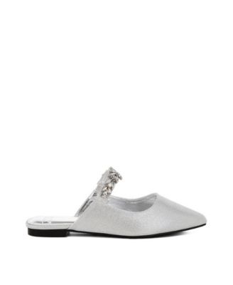 Magnum Diamante Strap Glitter Mules