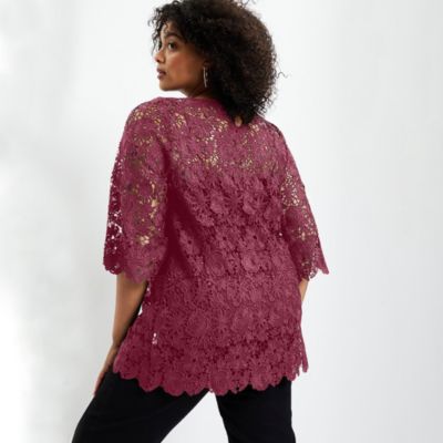 Women's June and Vie Allover Lace Top