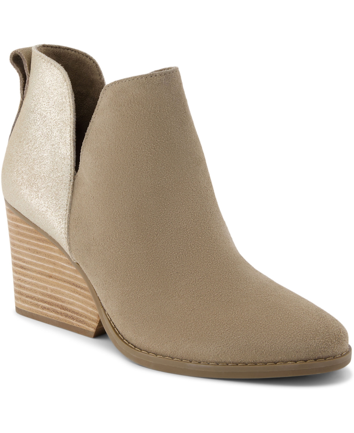 TOMS WOMEN'S ELIZA METALLIC CUTOUT WEDGE BOOTIES