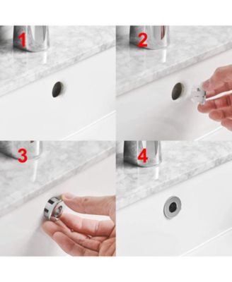 Sink Basin Trim Overflow Cover Brass Insert In Hole Round Caps Brushed Nickel(2 Pack)