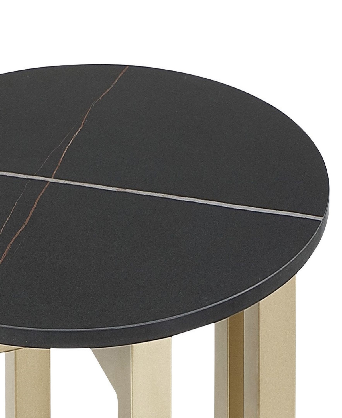 MACY'S EMILA 24" ROUND SINTERED STONE MIX AND MATCH END TABLE 