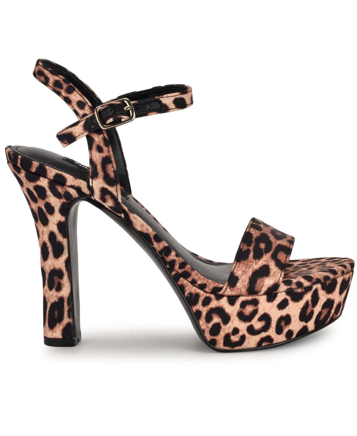 Shop Nine West Women's Solas High Platform Stiletto Sandals In Leopard Satin