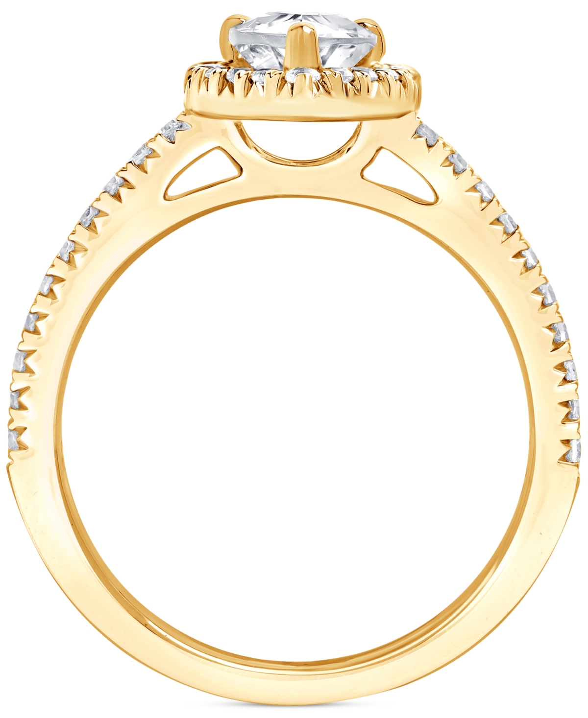 Badgley Mischka Igi Certified Lab Grown Diamond Pear-Shaped Halo Engagement Ring (3-3/8 ct. t.w.) in 14k White, Yellow or Rose Gold