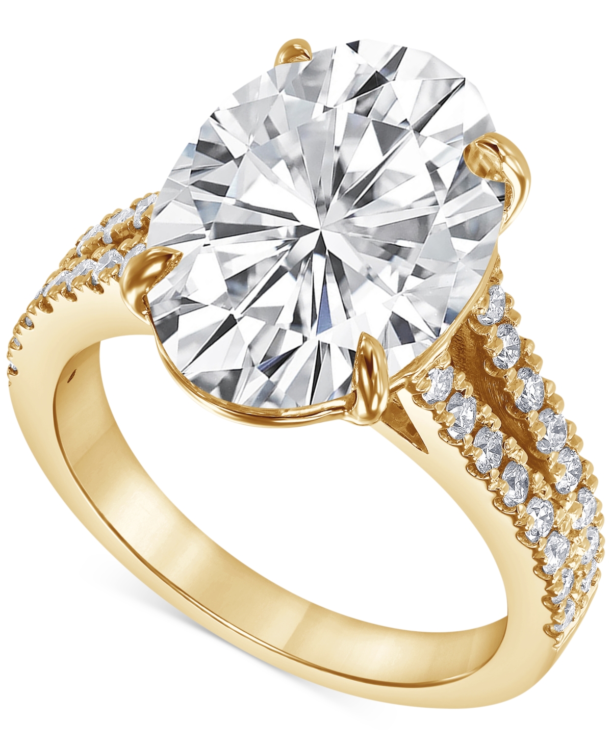 Badgley Mischka Igi Certified Lab Grown Diamond Oval Engagement Ring (6 Ct. T.w.) In 14k White, Yellow Or Rose Gold In Yellow Gold