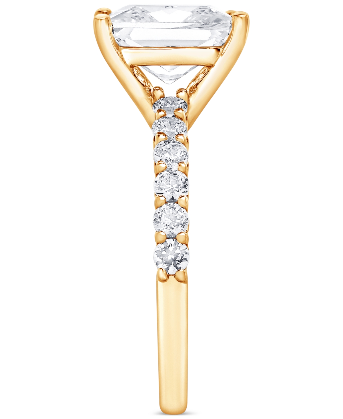 Badgley Mischka Igi Certified Lab Grown Diamond Princess-cut Engagement Ring (4 Ct. T.w.) In 14k White, Yellow Or Ro In Yellow Gold