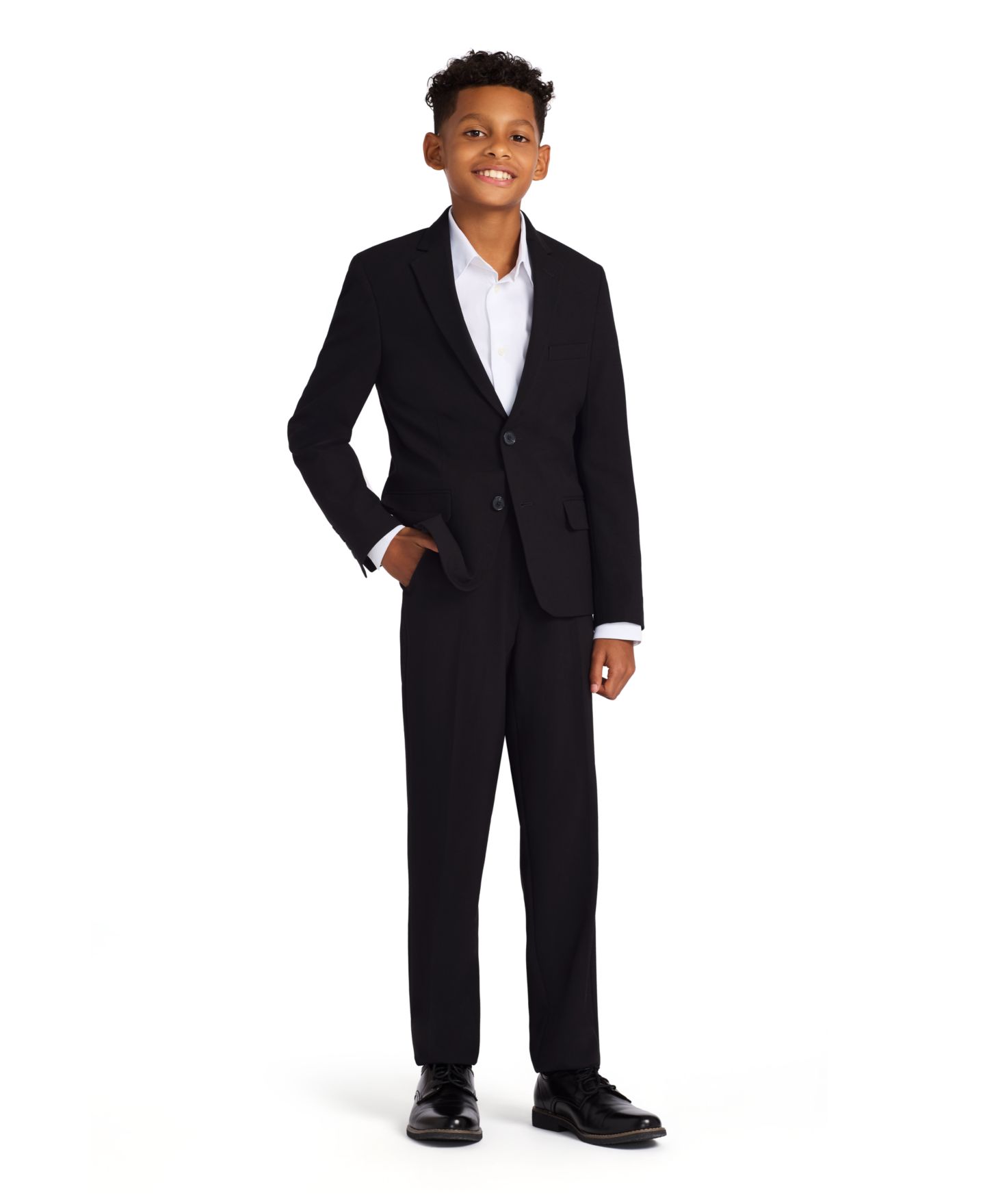 Пиджак Calvin Klein Slim-Fit Stretch Suit Jacket для мальчиков, цвет: Чёрный — фото 2