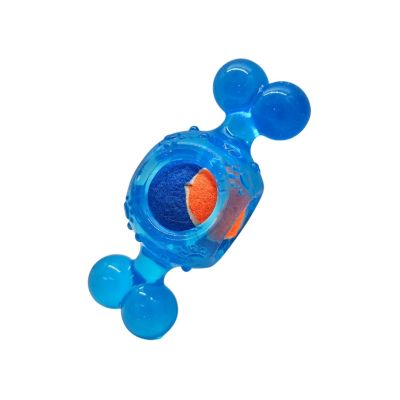 Candy-Inspired TPR Squeaky Tennis Ball Dog Toy - Durable, Fun and Promotes Oral Health - Blue