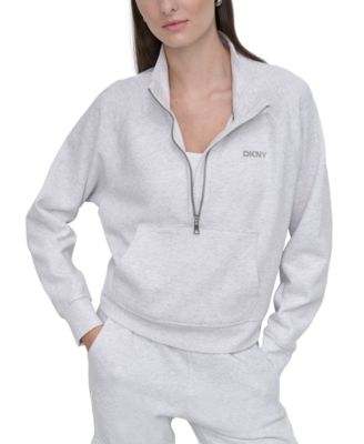 DKNY - Women's Studded-Logo Half-Zip Sweatshirt