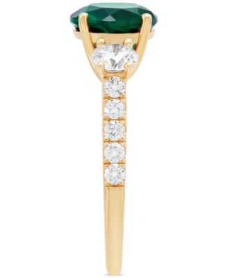 Lab Grown Ruby (3 ct. t.w.) & Lab Grown Diamond (1 ct. t.w.) Ring in 14k Gold (Also in Lab Grown Emerald & Lab Grown Sapphire)