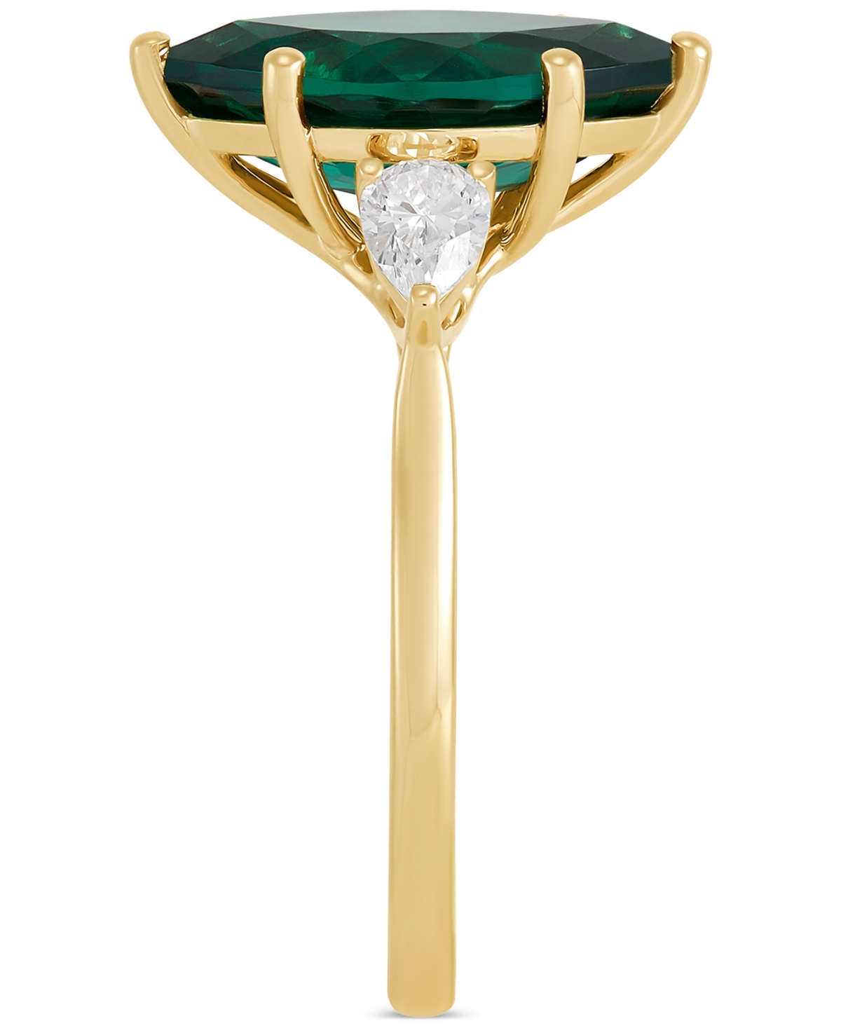 Grown With Love Lab Grown Ruby (3-1/3 Ct. T.w.) & Lab Grown Diamond (1/2 Ct. T.w.) Marquise Ring In 14k Gold (also I In Emerald
