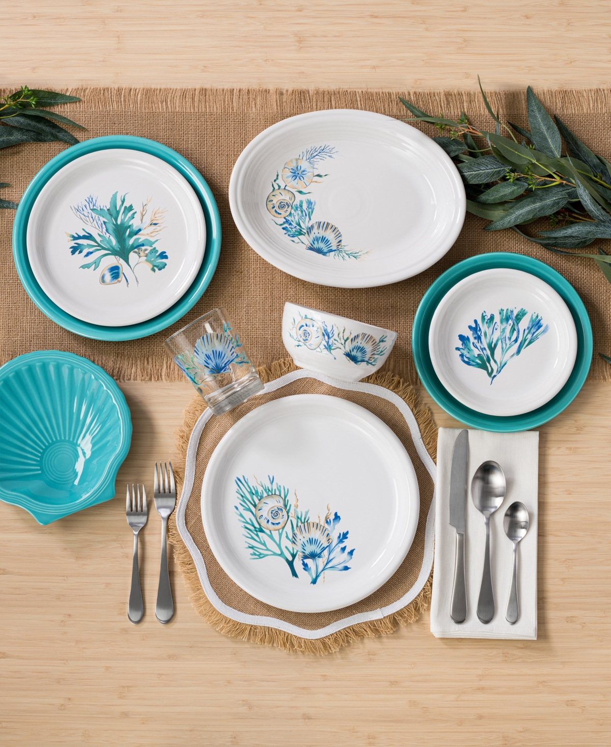 Fiesta Coastal Shores Medium Oval Serving Platter In Coastal Shores