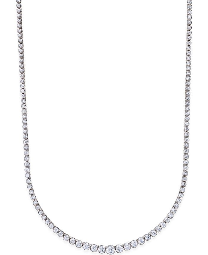 Macy's Certified Diamond Riviera Necklace (5 ct. t.w.) in 14k White ...