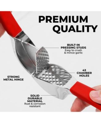 Garlic Press Comfort Grip with Peeler and Brush