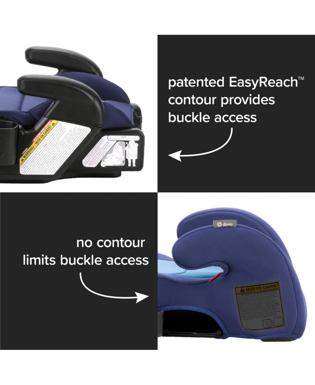 Diono Toddler Connect3 R - Pack of 2 Backless Booster Car Seats -/pink cotton candy