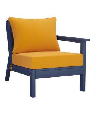 HDPE Outdoor Patio Right Arm Facing Sectional Corner Club Chair with Cushions