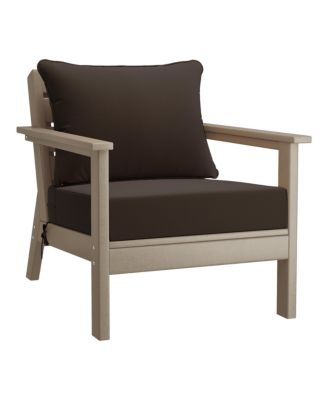 Outdoor 5-Piece Weathered Wood Modular Sectional Patio Furniture Sofa Set