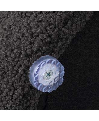 Mid-Century Modern Faux Sherpa Round Storage Ottoman