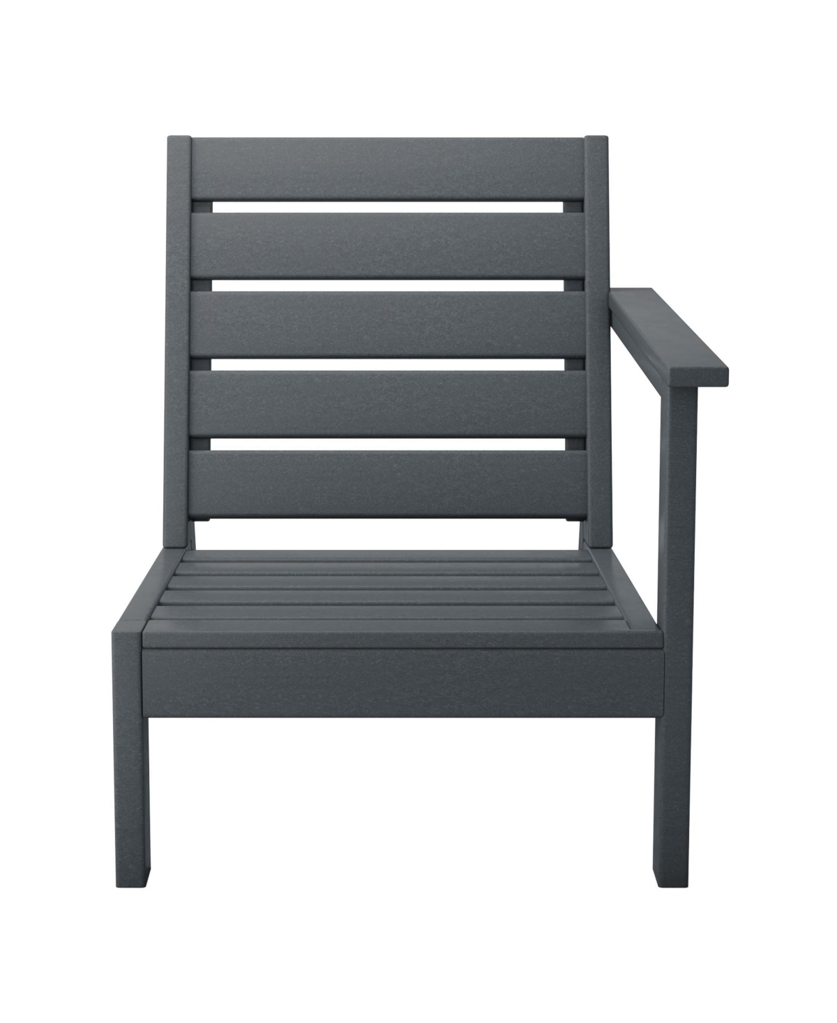 WestinTrends Outdoor Patio Hdpe Right Arm Facing Sectional Gray Corner Club Chair with Cushions