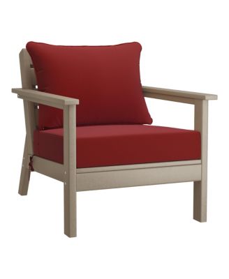 Outdoor 6-Piece Weathered Wood Modular Sectional Patio Furniture Sofa Set