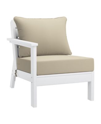 Outdoor Patio HDPE White Loveseat Sofa with Patio Cushions