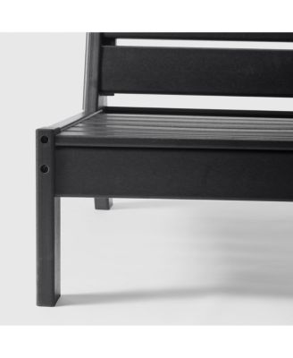 Outdoor HDPE Deep Seating Modular Armless Patio Black Chair with Cushions