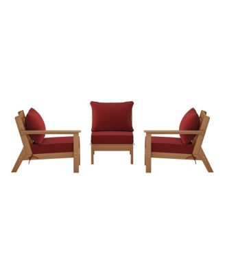 Outdoor Patio HDPE Teak Sectional Sofa with Patio Cushions