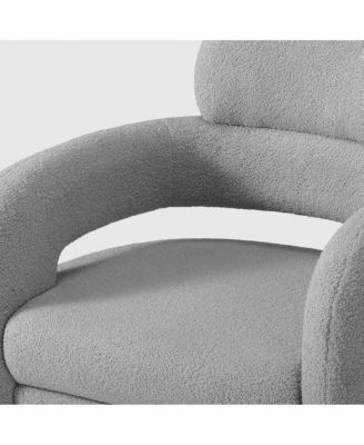 Mid-Century Modern Faux Sherpa Swivel Barrel Accent Chair