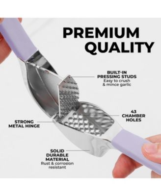 Garlic Press Comfort Grip with Peeler and Brush