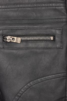 Boys Lined Moto PU Leather Jacket With Removable Hood