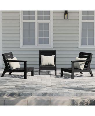 Outdoor Patio 3-Piece HDPE Deep Seating Sectional Sofa