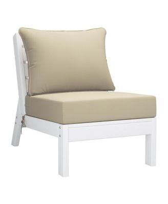 Outdoor 6-Piece White Modular Sectional Patio Furniture Sofa Set